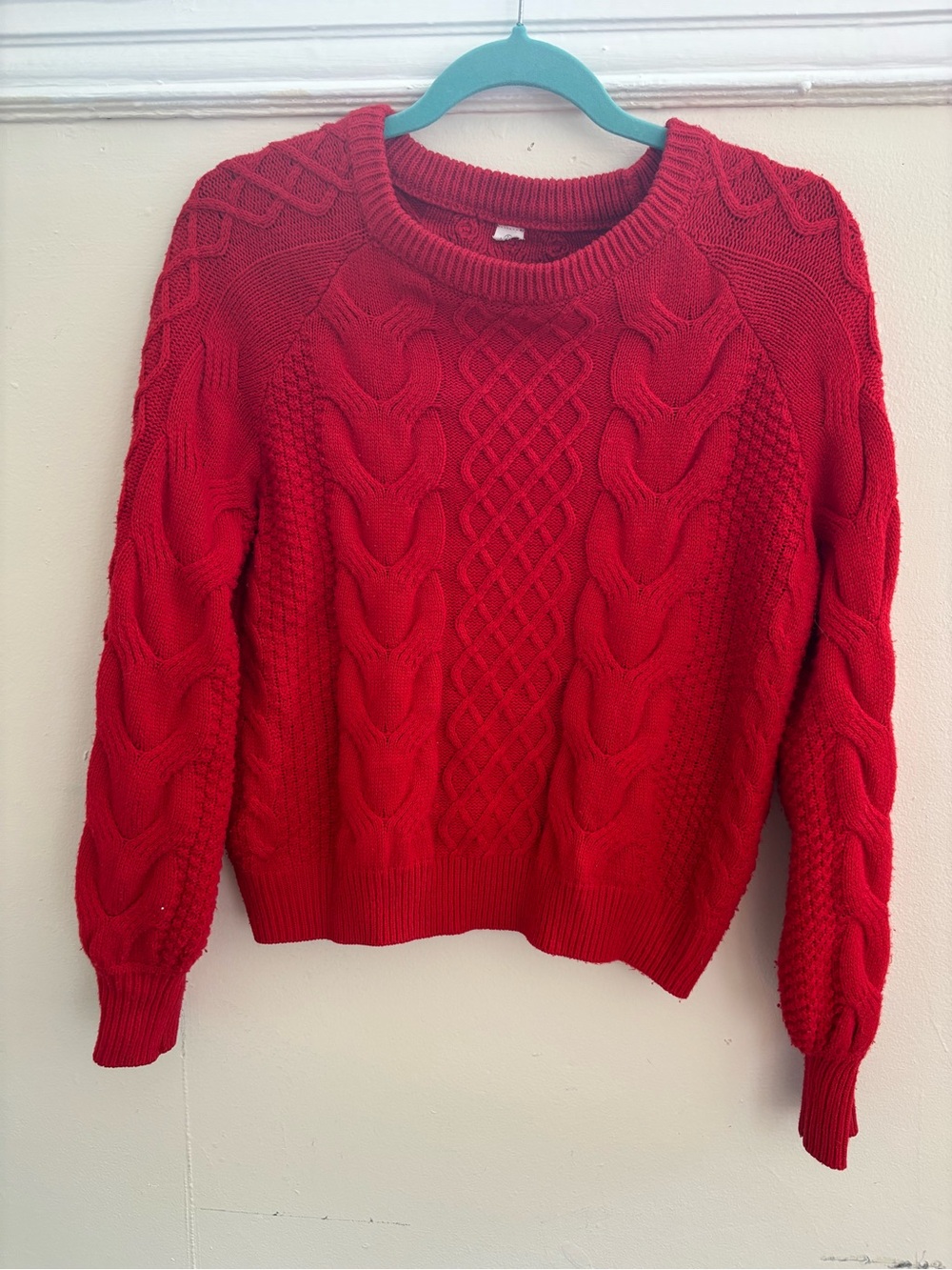 Red Cable Knit Sweater